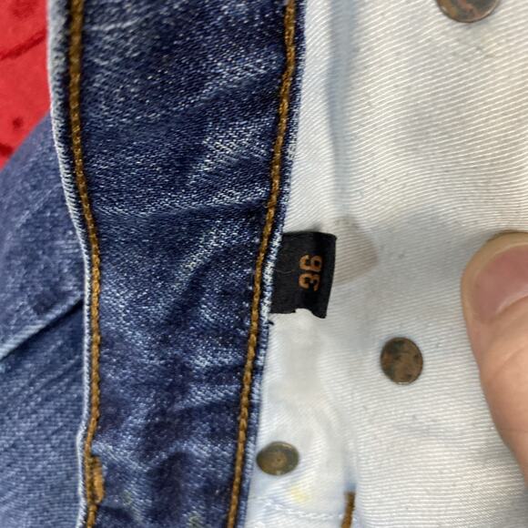 J Brand WALKER Relaxed Straight Leg Jeans 36 34x30” Button Fly Dark Made In USA - Picture 5 of 13